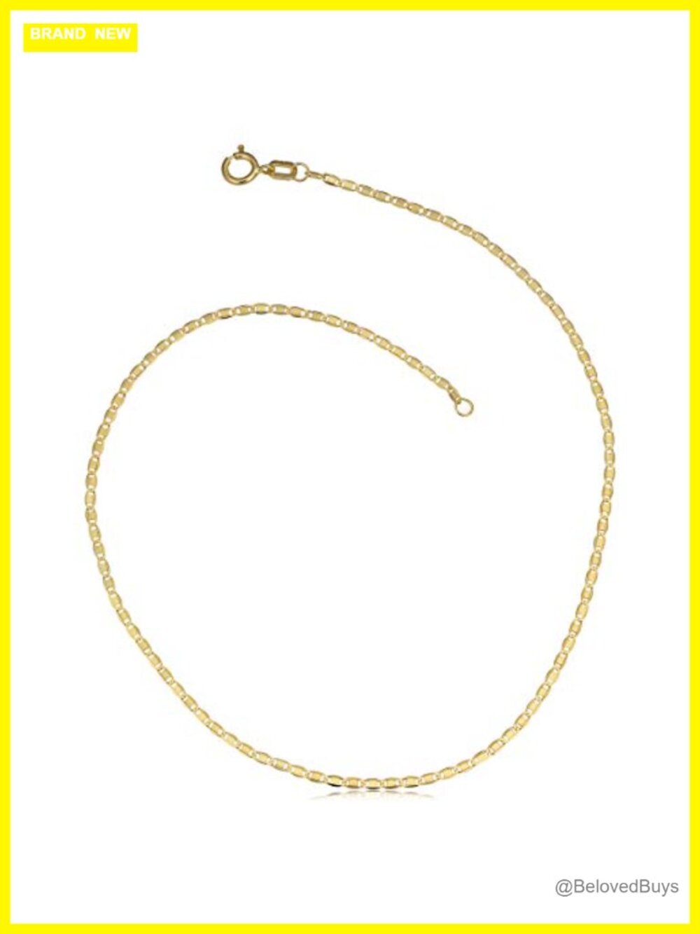 10k Yellow Gold Flat Oval Link Bracelet 7.5 Inch Classic Chain